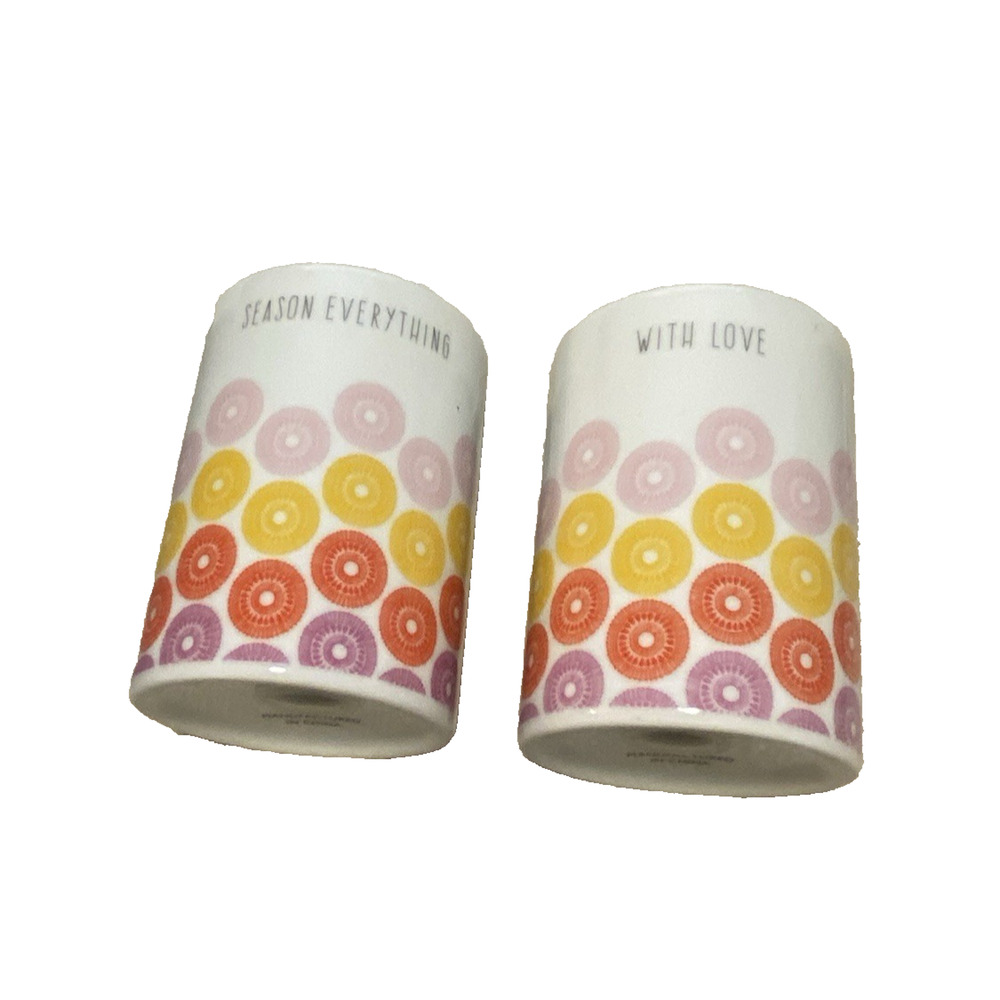 NWT Rosanna Seasoned With Love Salt & Pepper Modernist Shaker Set With Box Gift